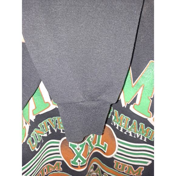 VTG Collegiate Colors Mens Navy University of Miami Sweatshirt Size M - Picture 6 of 6